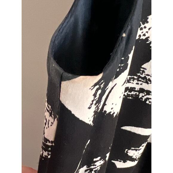 L.K. Bennett Silk Floral Cap Sleeve Cocktail Dress Black/White Women's Size 6 - Picture 7 of 12